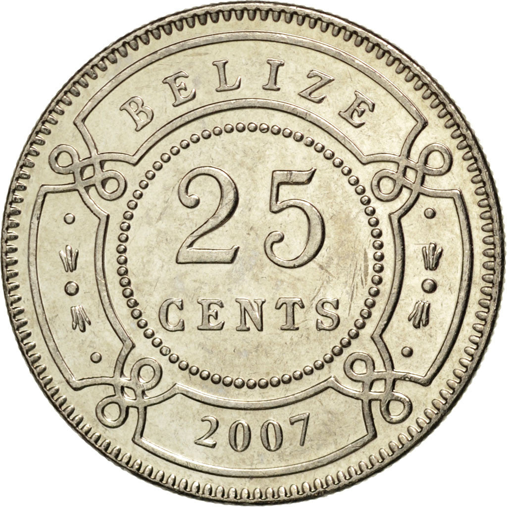 Moneta, Belize, 25 Cents, 2007, SPL, Rame-nichel, KM:36
