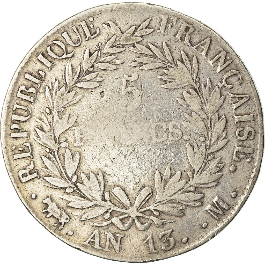 Münze, Frankreich, Napoléon I, 5 Francs, AN 13, Toulouse, S, Silber
