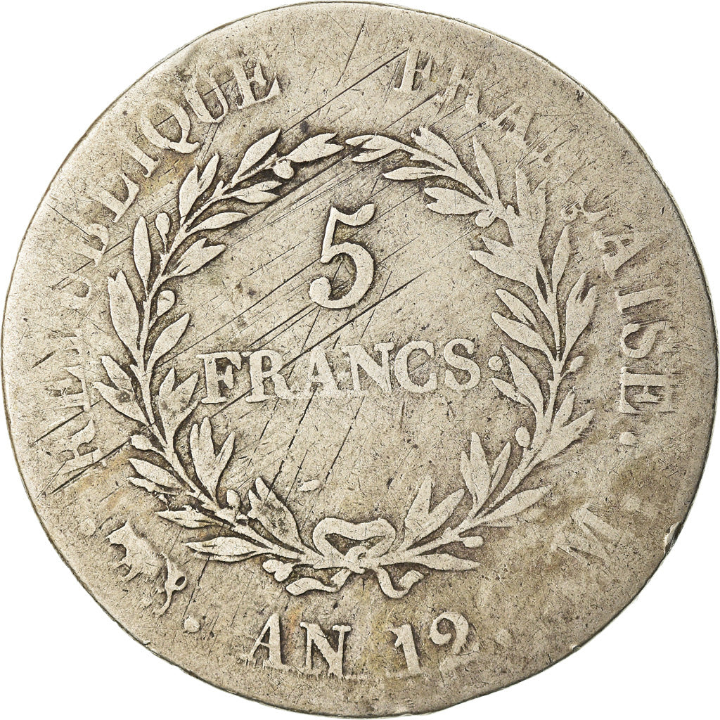 Münze, Frankreich, Napoléon I, 5 Francs, An 12, Toulouse, SGE+, Silber