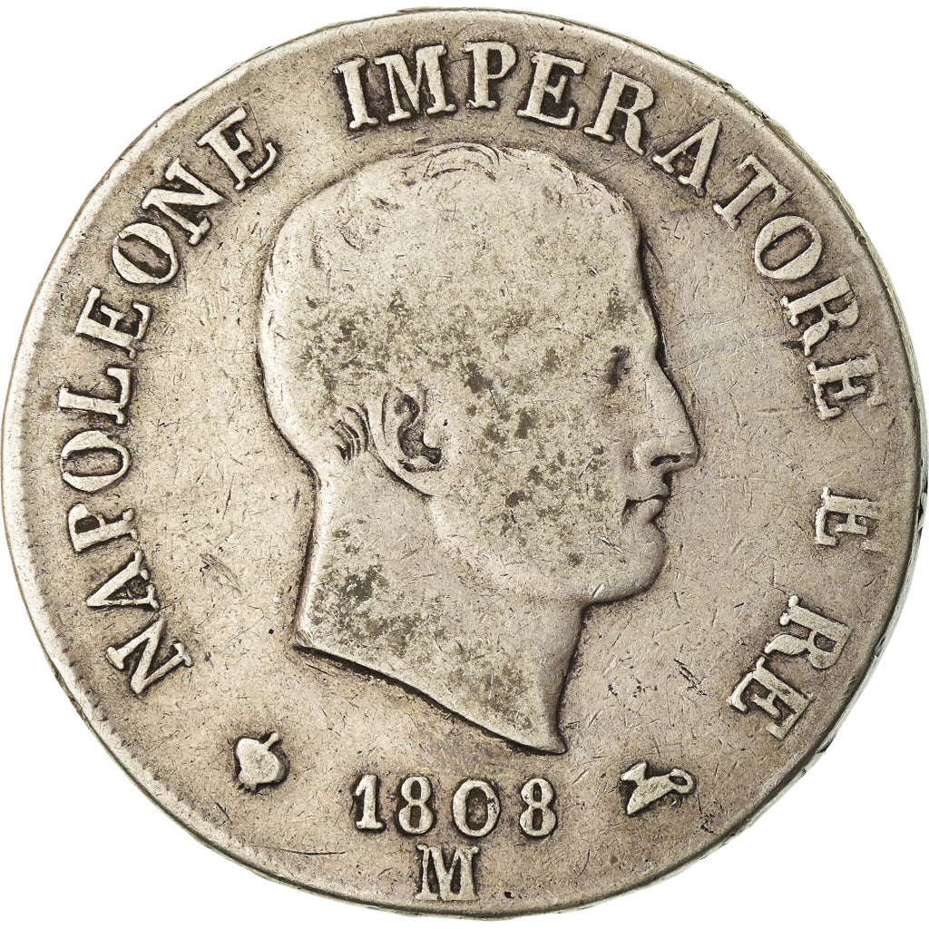 Moeda, ESTADOS ITALIANOS, KINGDOM OF NAPOLEON, Napoleon I, 5 Lire, 1808, Milan