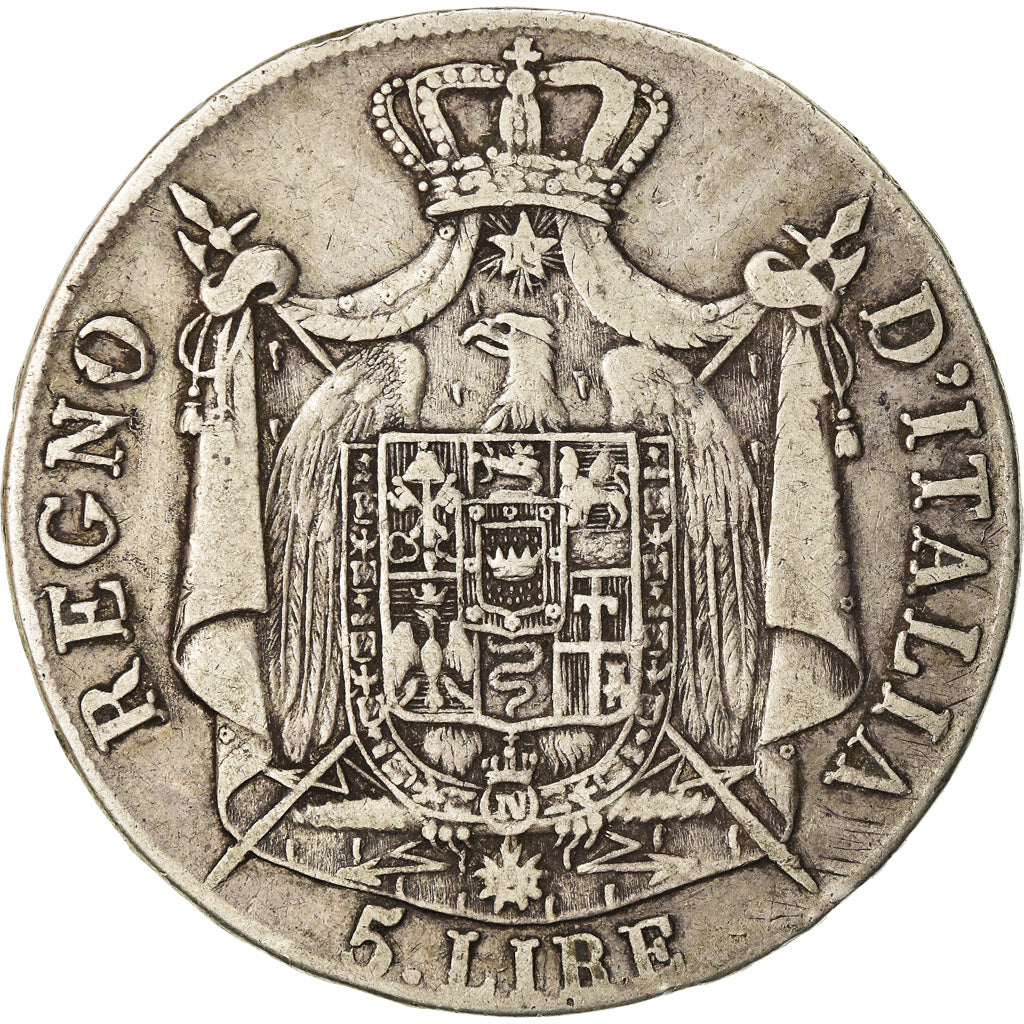 Moeda, ESTADOS ITALIANOS, KINGDOM OF NAPOLEON, Napoleon I, 5 Lire, 1808, Milan