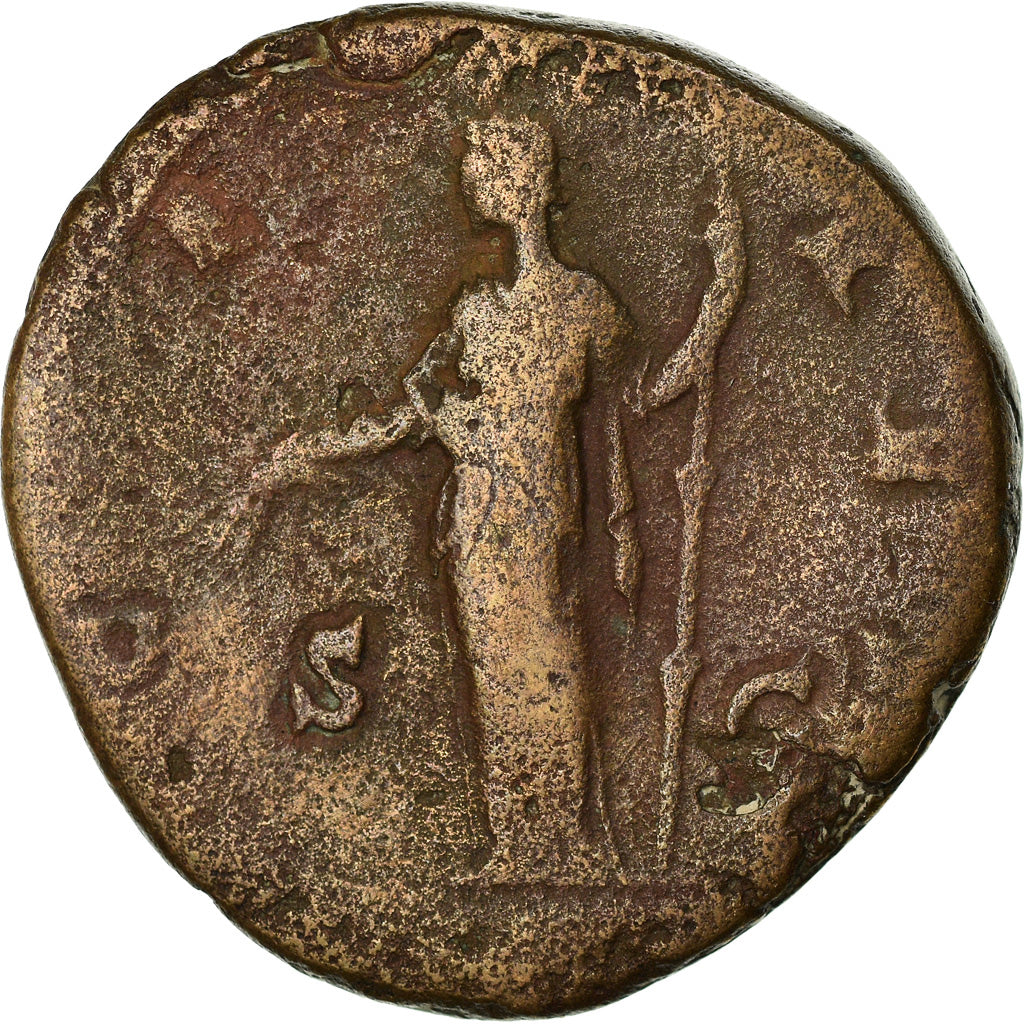 Coin, Diva Faustina I, Sestertius, AD 146-161, Rome, VF(20-25), Bronze, RIC:1128