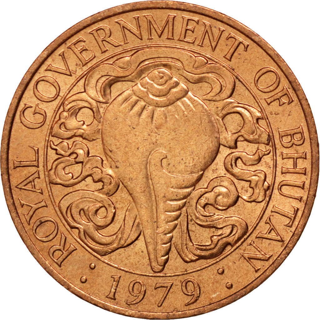 BHUTAN, 10 Chhertum, 1979, KM #46, MS(63), Bronze, 20.35, 3.56