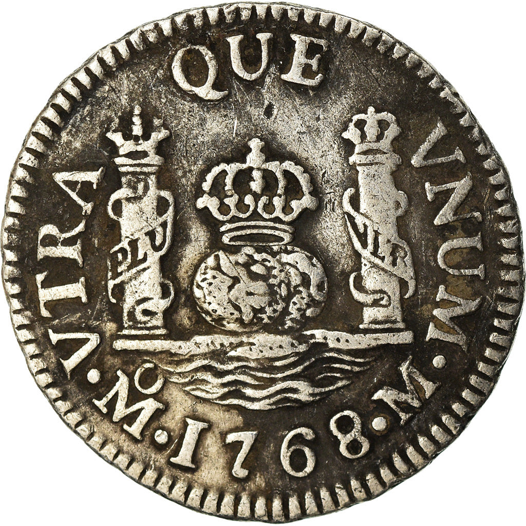 Moneda, México, Charles III, Real, 1768, Mexico City, MBC+, Plata, KM:77