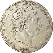 Coin, Great Britain, George III, Crown, 1820, London, VF(20-25), Silver, KM:675