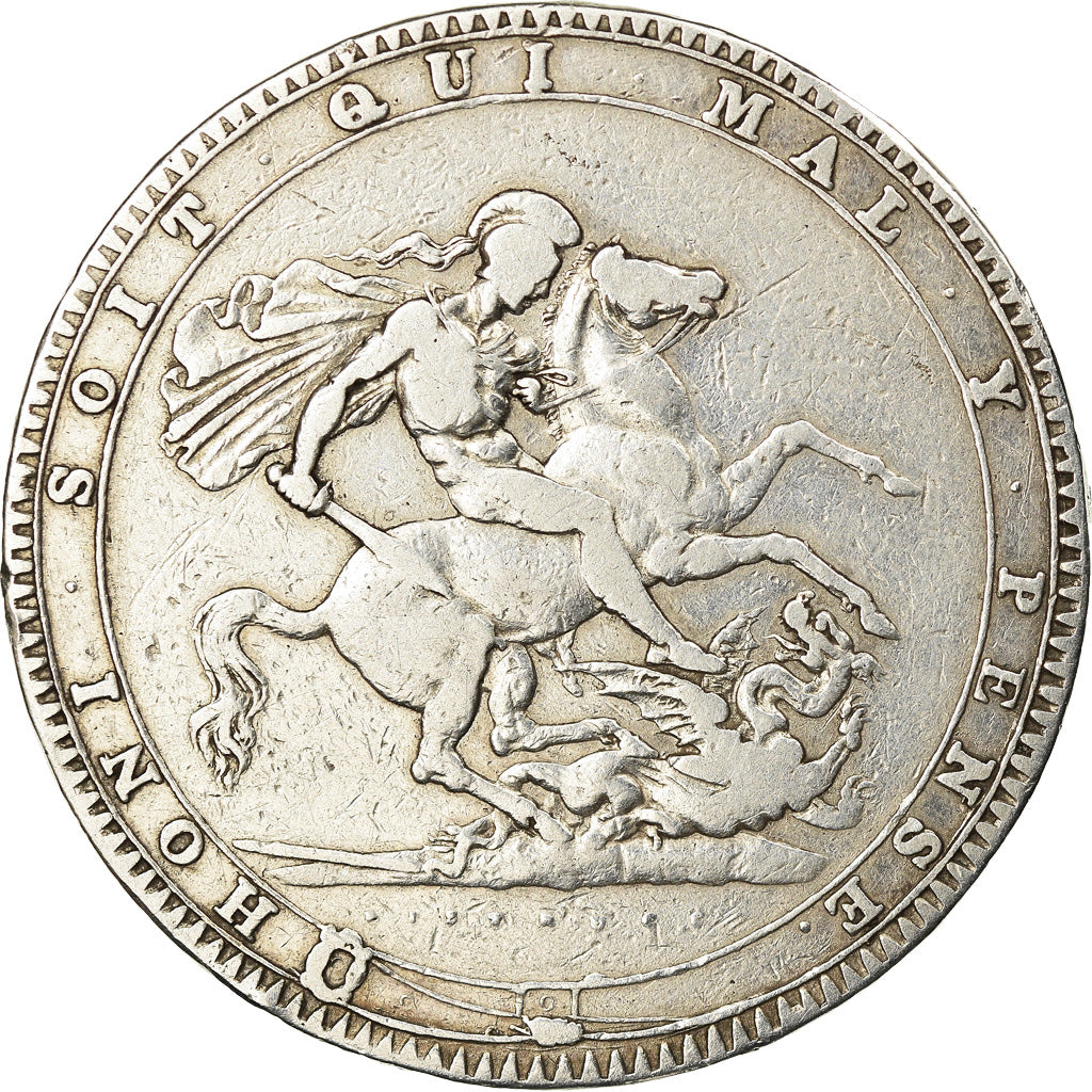 Coin, Great Britain, George III, Crown, 1820, London, VF(20-25), Silver, KM:675