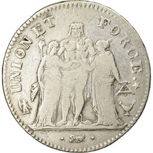 Coin, France, Union et Force, 5 Francs, AN 5, Bordeaux, VF(30-35), Silver