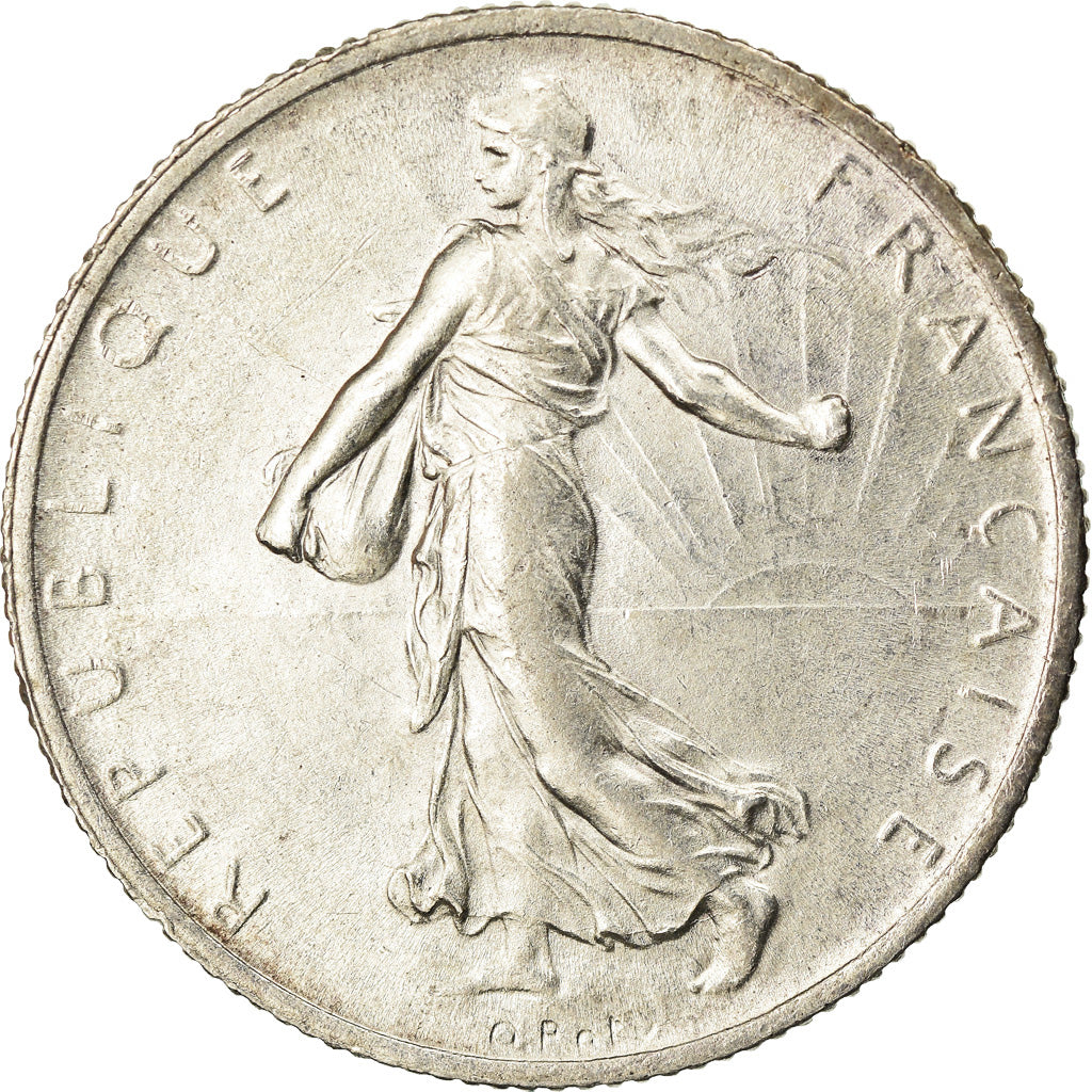 Coin, France, Semeuse, 2 Francs, 1914, Castelsarrasin, AU(55-58), Silver