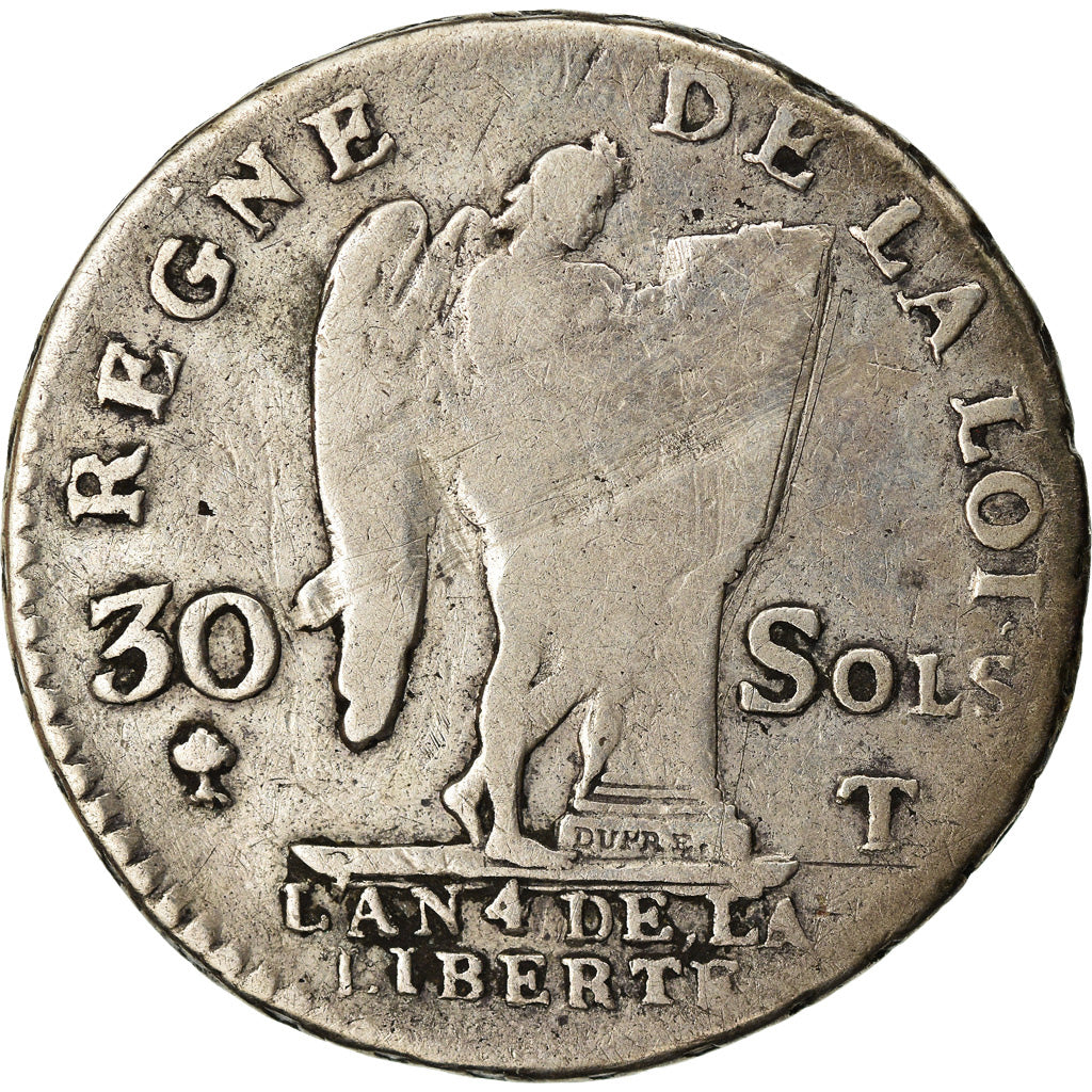 Munten, Frankrijk, Louis XVI, 30 sols françois, 30 Sols, 1792, Nantes, FR