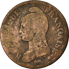 Coin, France, Dupré, Decime, AN 5, Paris, Countermark, F(12-15), Bronze