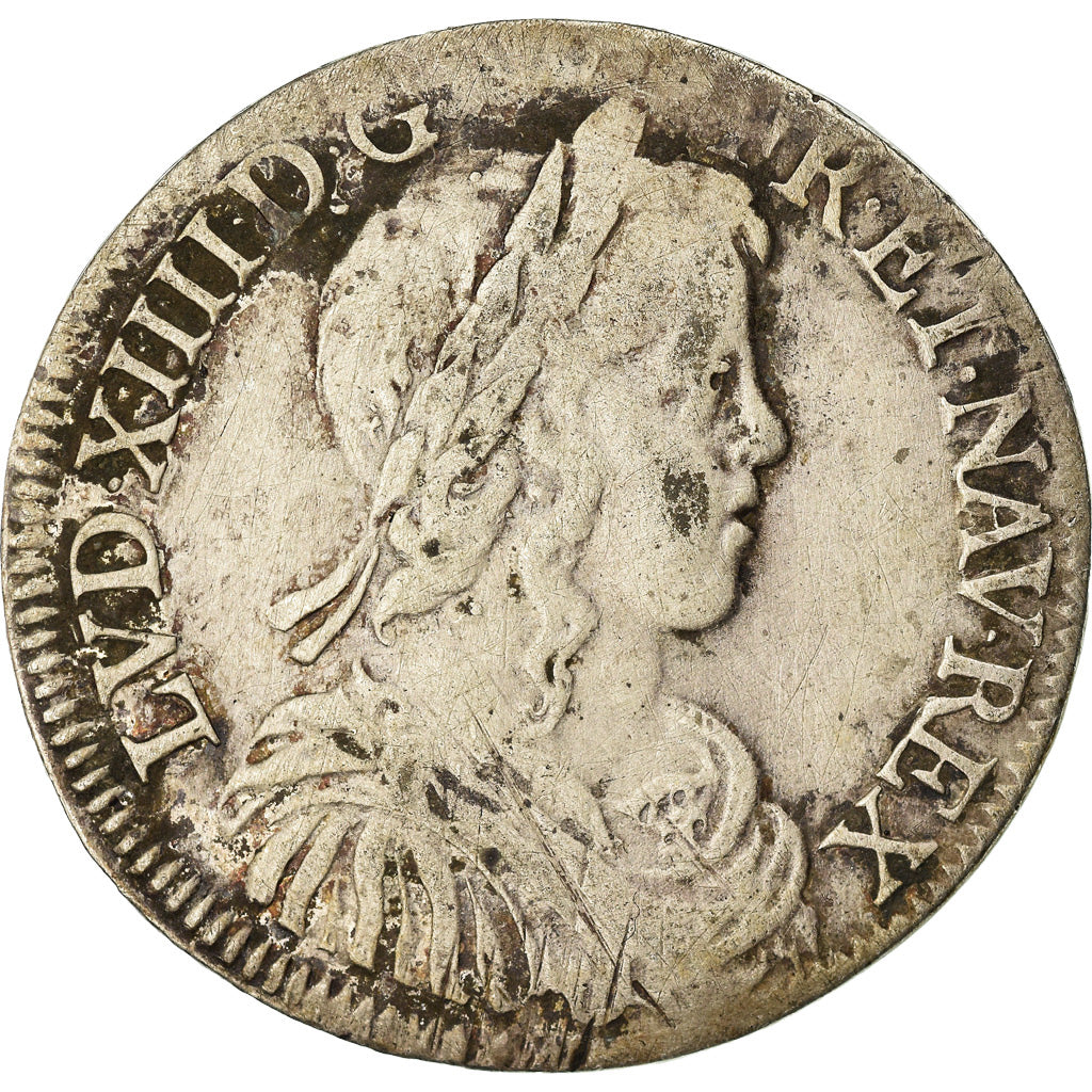 Munten, Frankrijk, Louis XIV, 1/2 Écu à la mèche longue, 1650, Poitiers, FR+