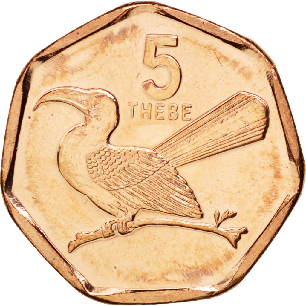 BOTSWANA, 5 Thebe, 2009, British Royal Mint, KM #26, MS(63), Copper Plated...