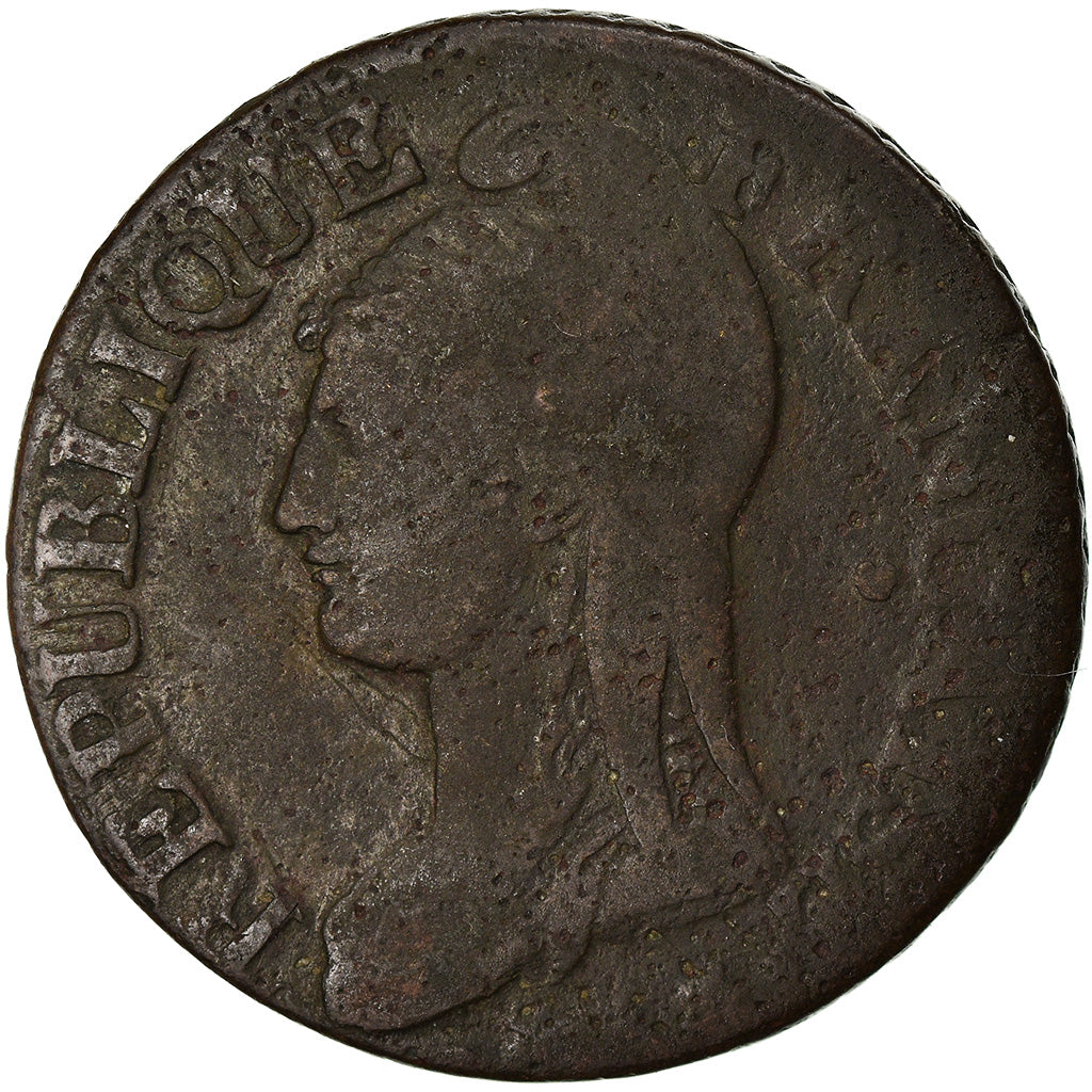 Coin, France, Dupré, 5 Centimes, AN 8, Lille, VF(20-25), Bronze, KM:640.11
