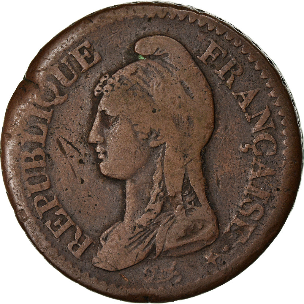 Coin, France, Dupré, Decime, AN 7, Lille, VF(30-35), Bronze, KM:644.11