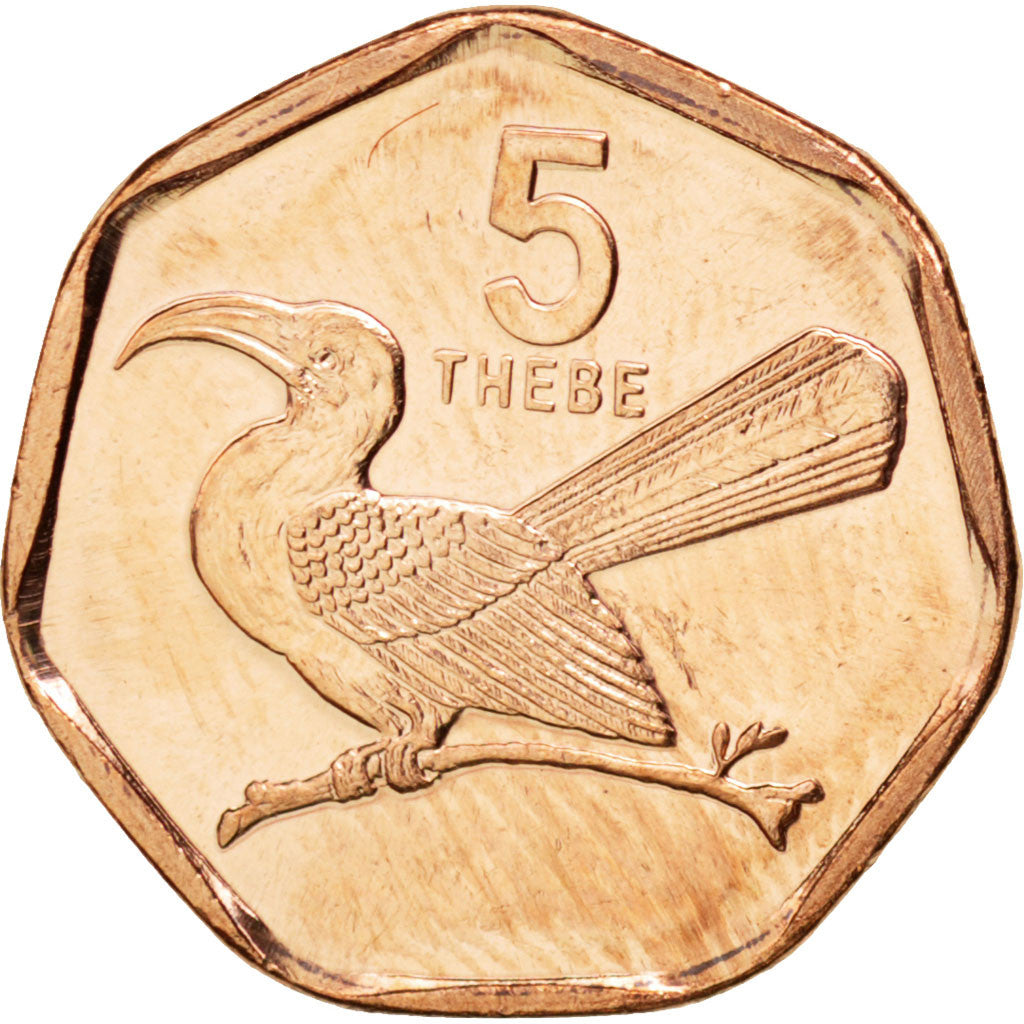 Coin, Botswana, 5 Thebe, 2009, MS(63), Copper Plated Steel, KM:26