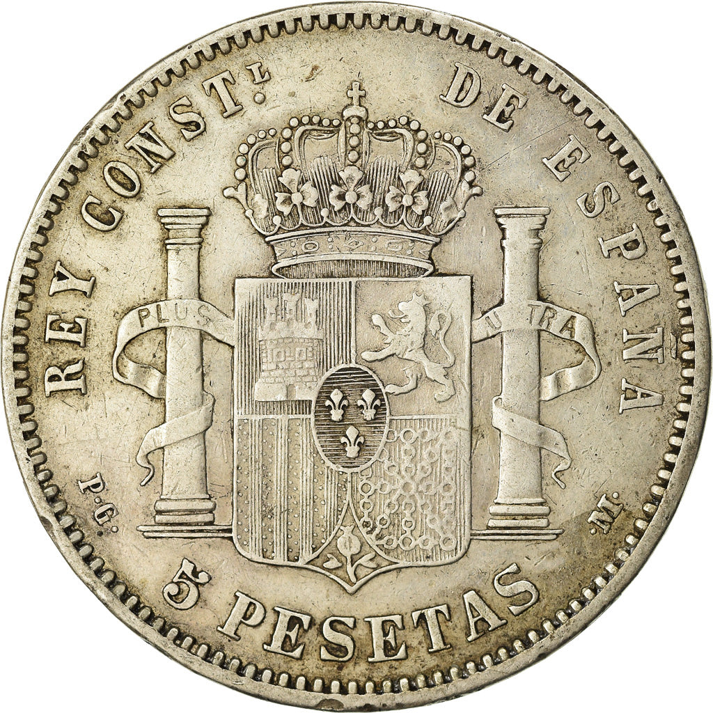 Coin, Spain, Alfonso XIII, 5 Pesetas, 1891, Madrid, VF(30-35), Silver, KM:689