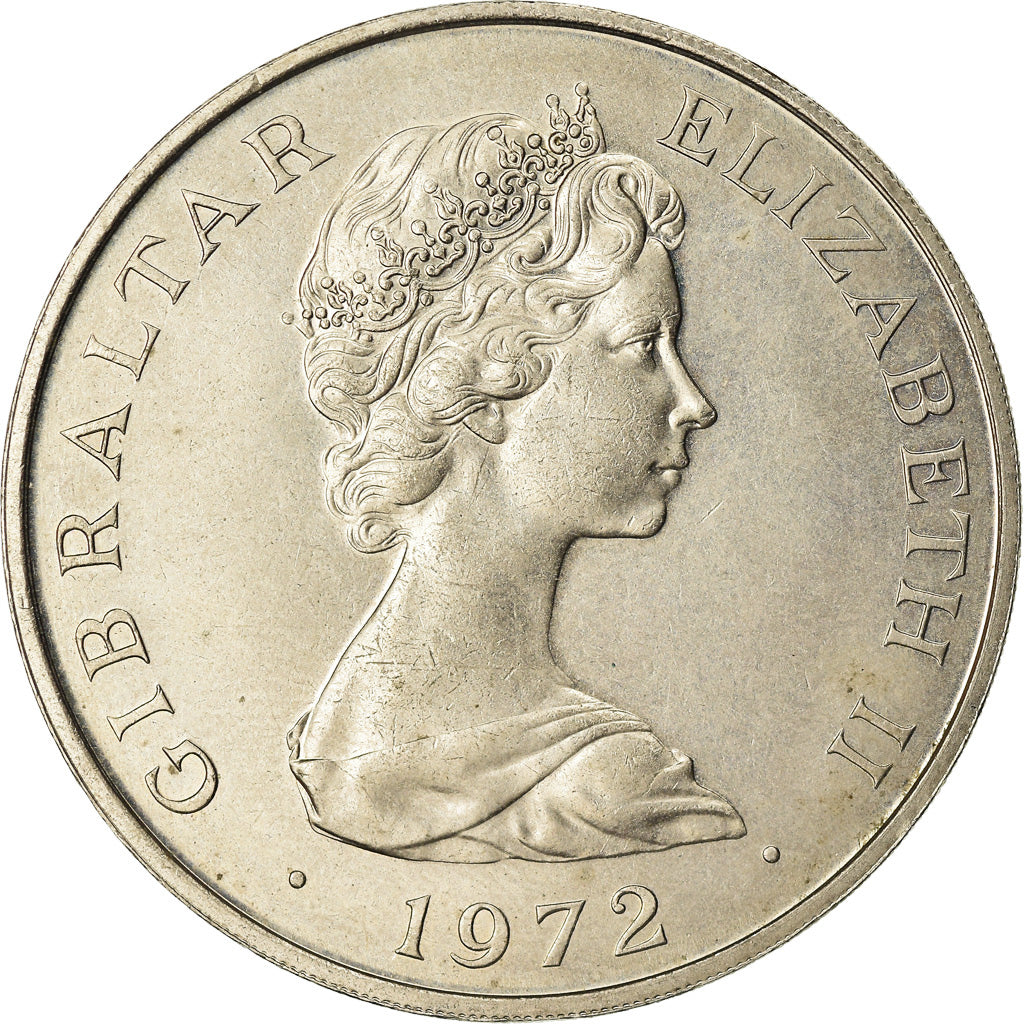 Moneta, Gibilterra, Elizabeth II, 25 New Pence, 1972, SPL-, Rame-nichel, KM:6