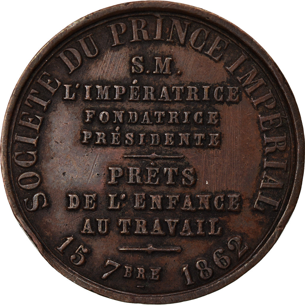 France, Jeton, Napoléon IV, Société du Prince Impérial, Enfance au Travail