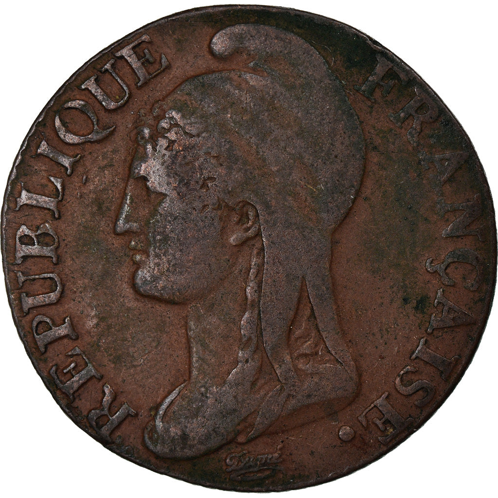 Münze, Frankreich, Dupré, 5 Centimes, AN 4, Paris, S, Bronze, KM:635.1