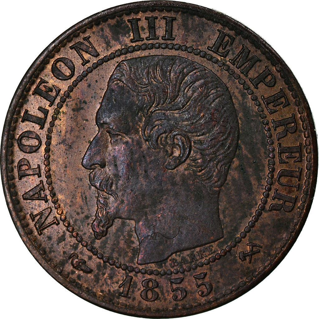 Coin, France, Napoleon III, Napoléon III, Centime, 1855, Rouen, AU(55-58)