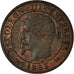 Moeda, França, Napoleon III, Napoléon III, Centime, 1855, Rouen, AU(55-58)