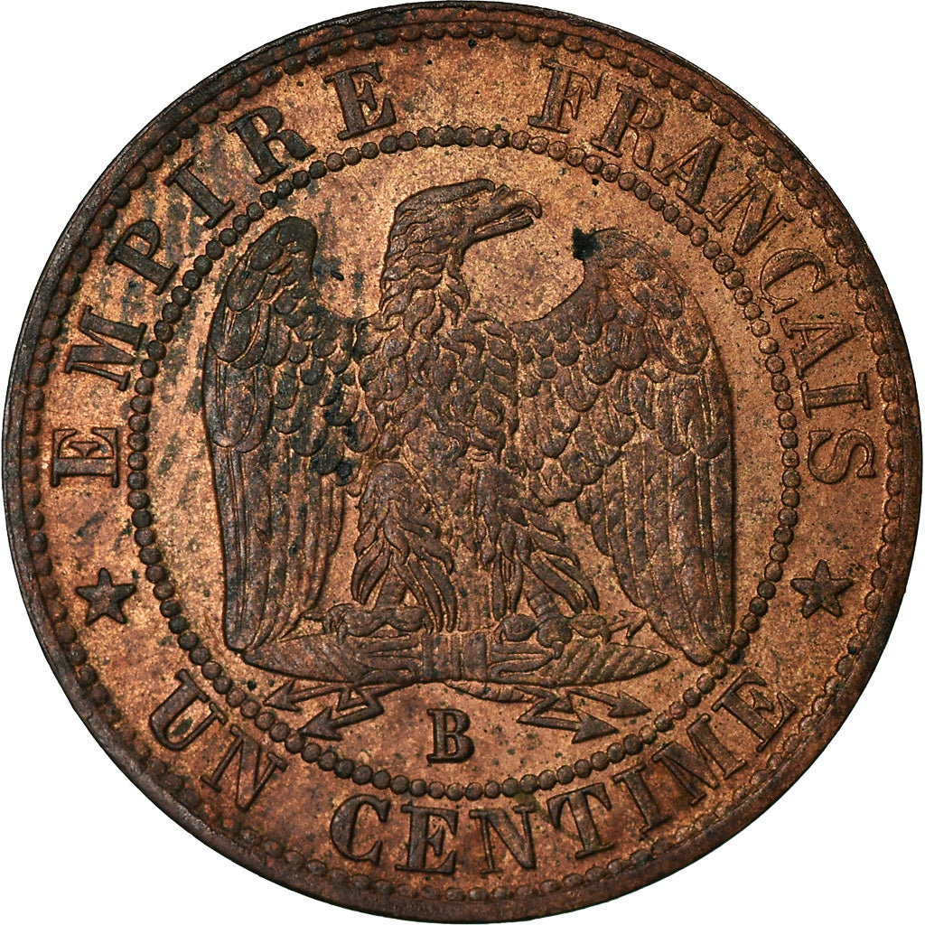 Coin, France, Napoleon III, Napoléon III, Centime, 1855, Rouen, AU(55-58)