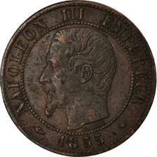Coin, France, Napoleon III, 1 Centime, 1855, Marseille, EF(40-45), Bronze