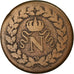 Moneda, Francia, Napoléon I, Decime, 1814, Strasbourg, Variety, BC+, Bronce