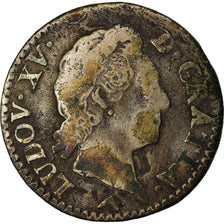 Coin, France, Louis XV, Demi sol à la vieille tête, 1/2 Sol, 1771, Lille