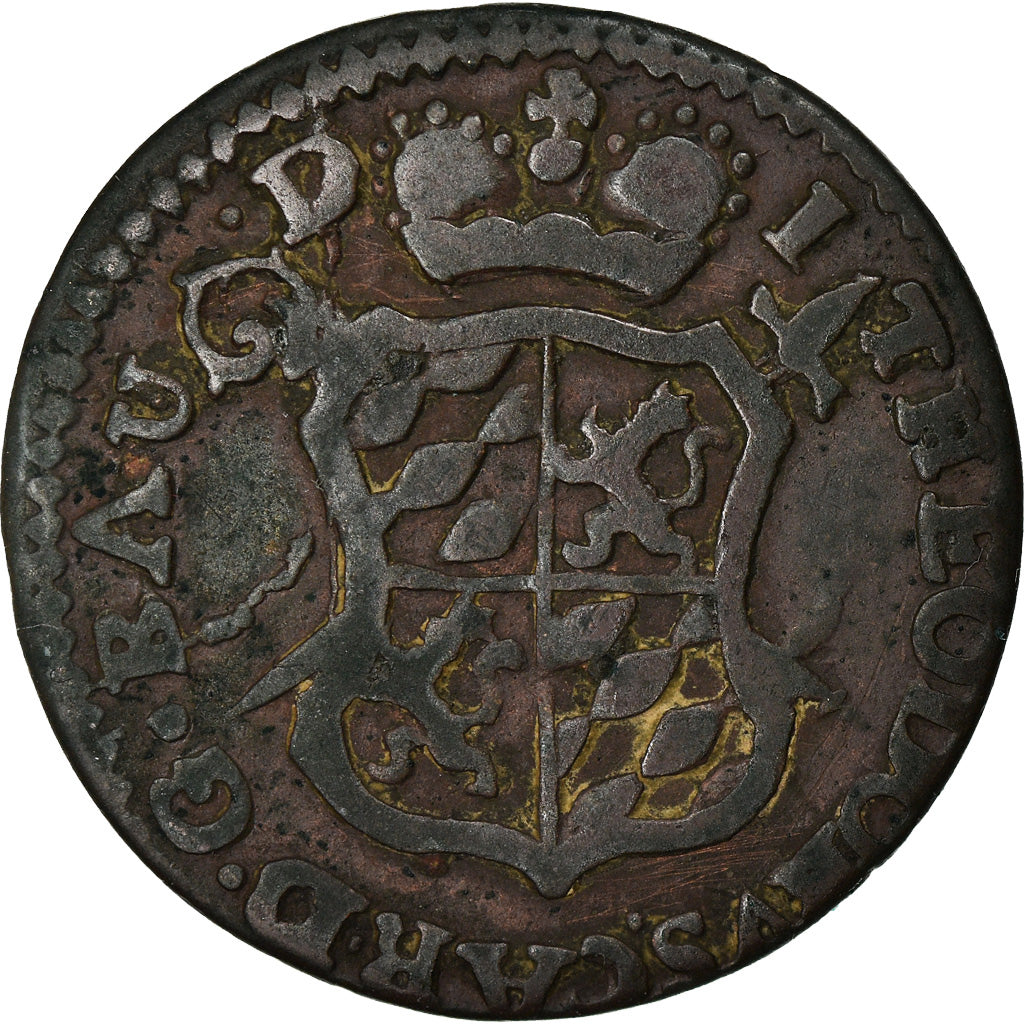 Münze, LIEGE, John Theodore, Liard, 1750, Liege, S+, Kupfer, KM:155