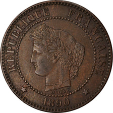 Coin, France, Cérès, 2 Centimes, 1890, Paris, AU(50-53), Bronze, KM:827.1