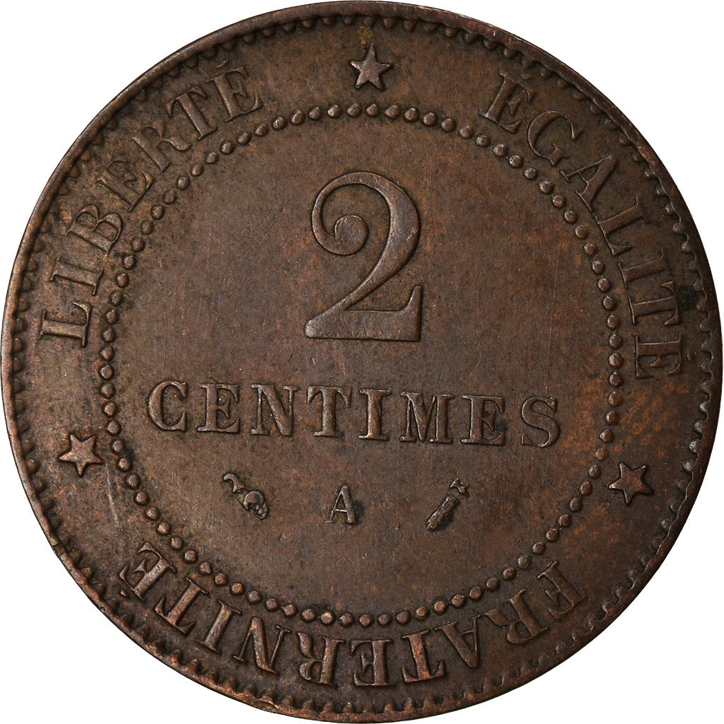 Coin, France, Cérès, 2 Centimes, 1890, Paris, AU(50-53), Bronze, KM:827.1