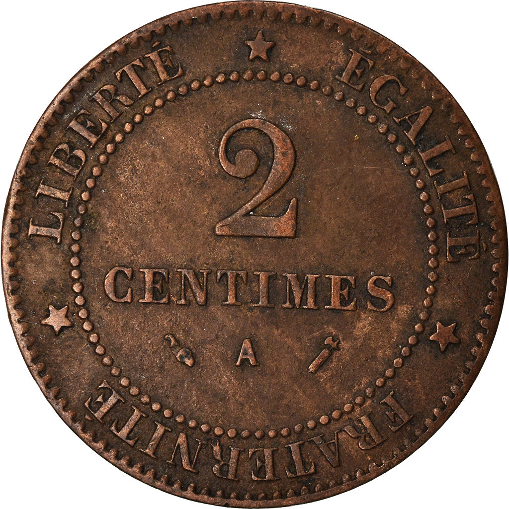 Munten, Frankrijk, Cérès, 2 Centimes, 1886, Paris, ZF, Bronze, KM:827.1