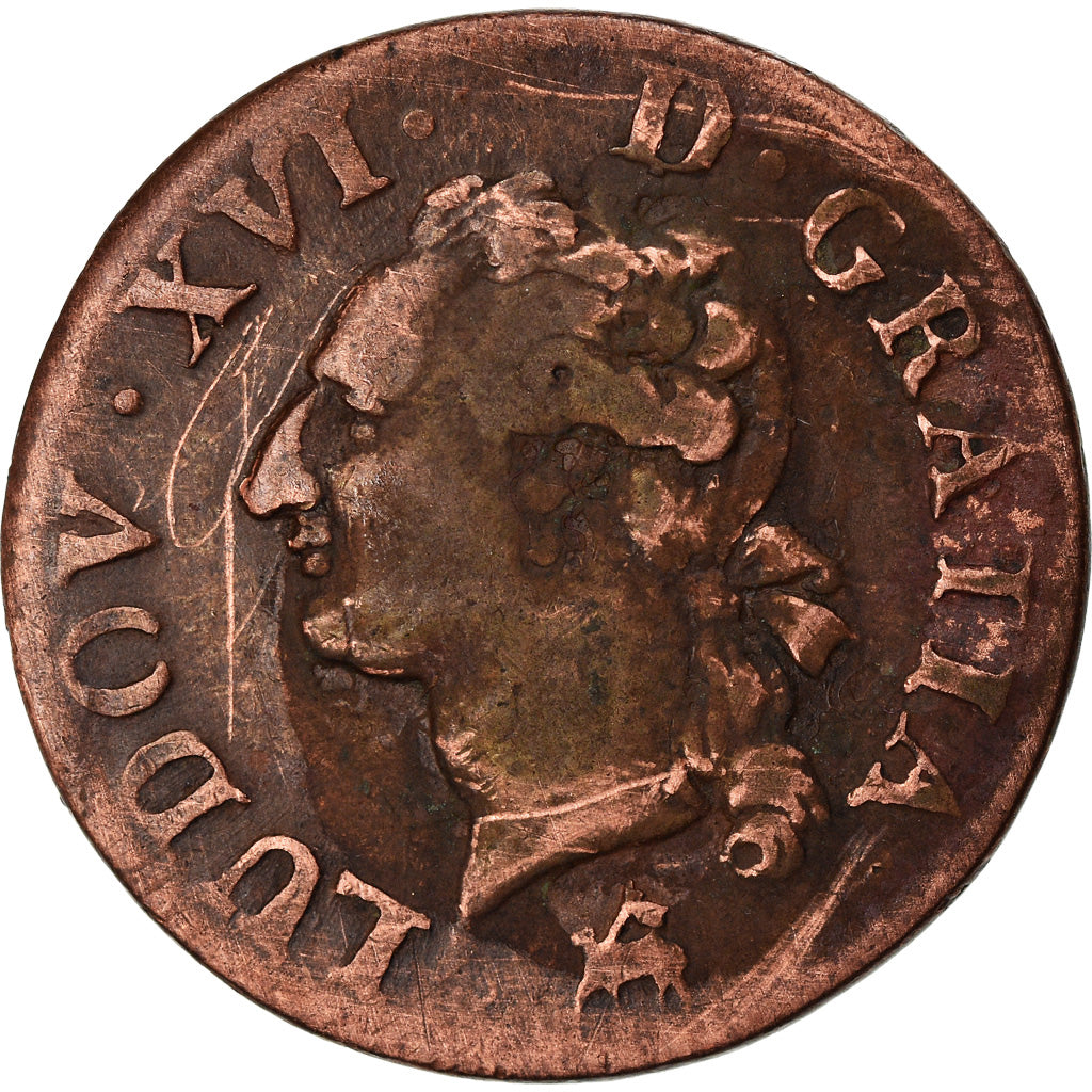 Coin, France, Louis XVI, Liard, Liard, 1788, Rouen, F(12-15), Copper, KM:585.3