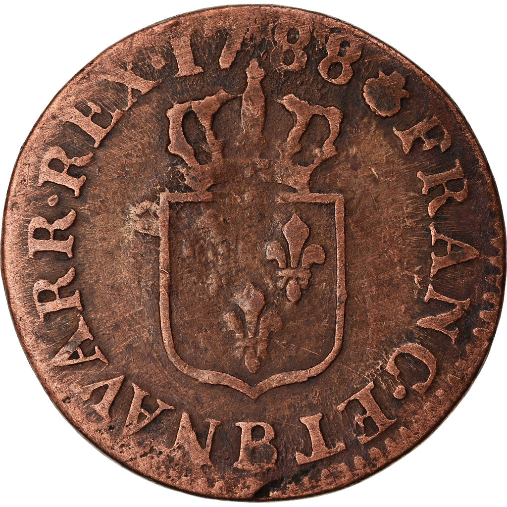 Coin, France, Louis XVI, Liard, Liard, 1788, Rouen, F(12-15), Copper, KM:585.3