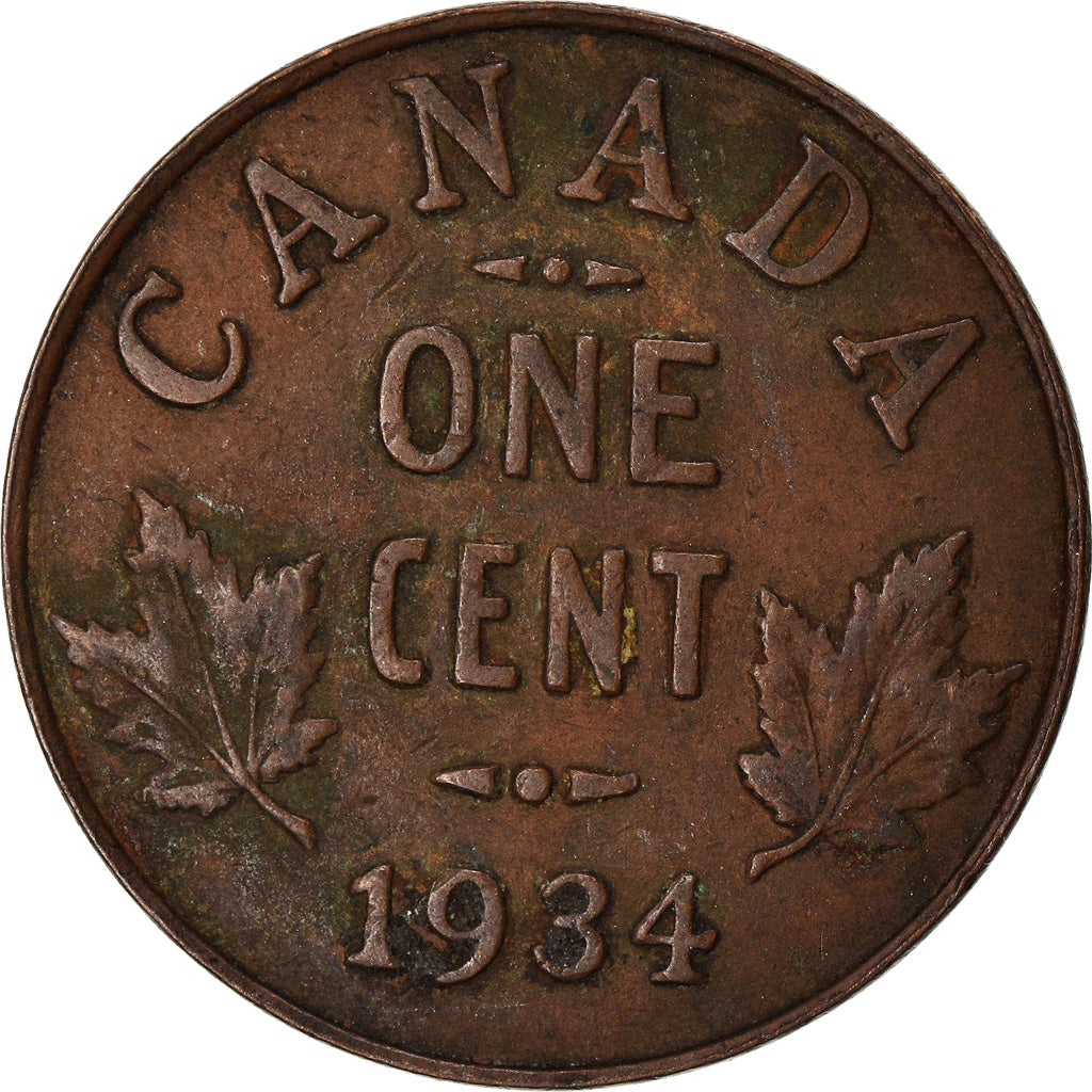 Coin, Canada, George V, Cent, 1934, Royal Canadian Mint, Ottawa, EF(40-45)