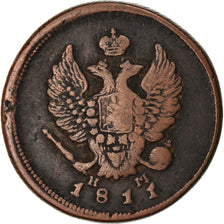 Moneta, Russia, Alexander I, 2 Kopeks, 1811, Ekaterinbourg, MB, Rame, KM:118.3