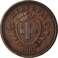 Coin, Switzerland, Rappen, 1907, Bern, AU(50-53), Bronze, KM:3.2