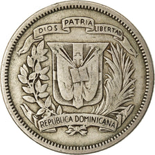Moneda, República Dominicana, 25 Centavos, 1942, BC+, Plata, KM:20