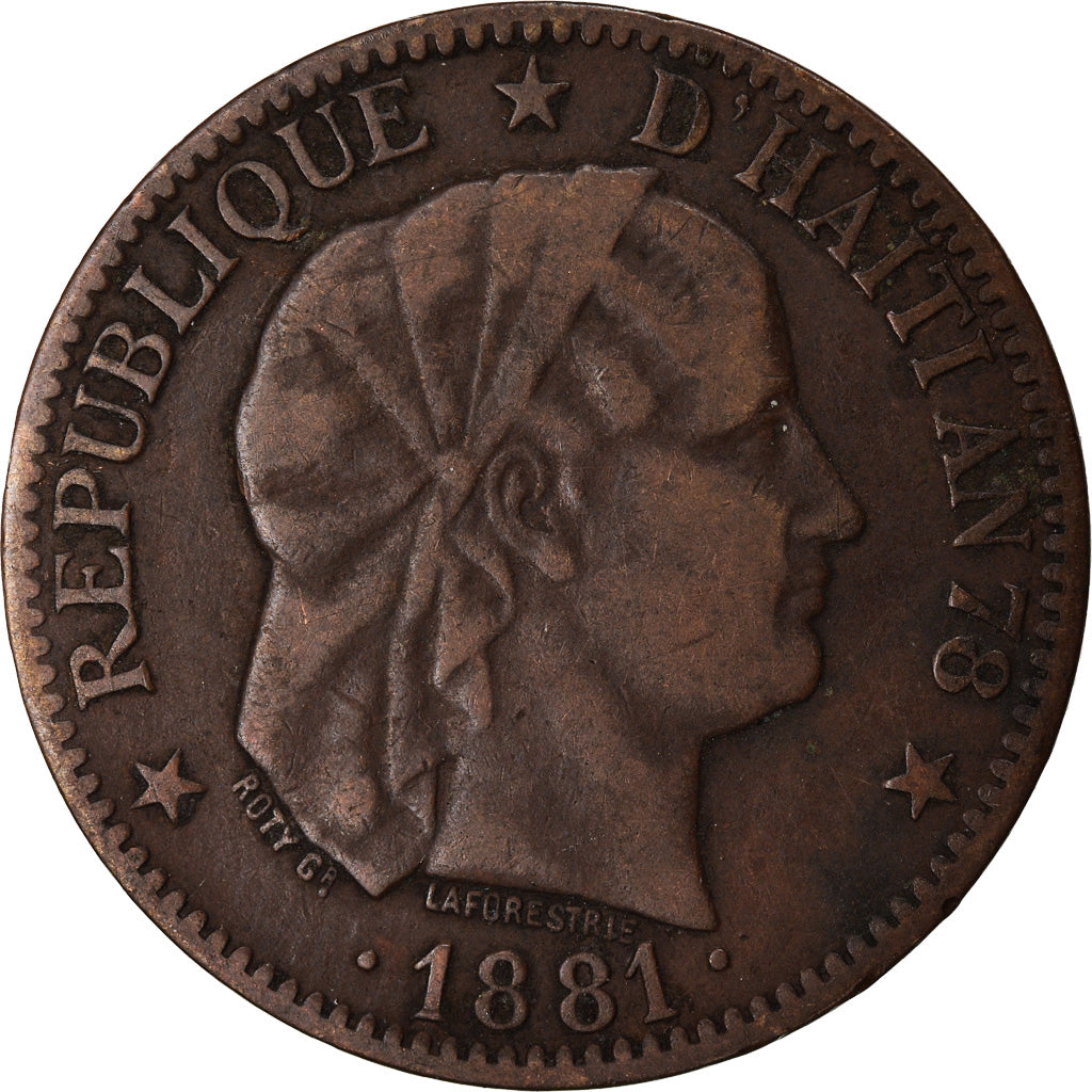 Coin, Haiti, Centime, 1881, VF(30-35), Bronze, KM:42