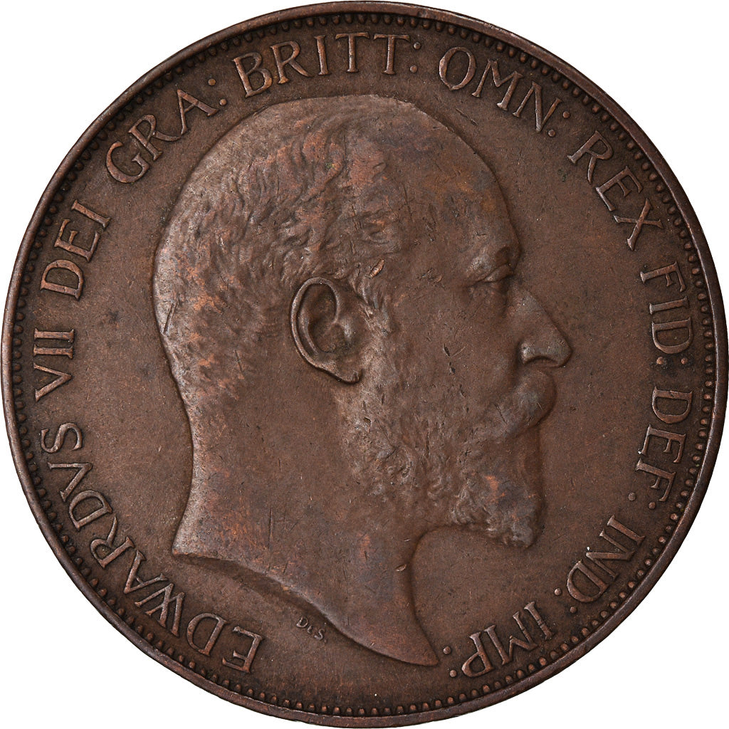 Coin, Great Britain, Edward VII, Penny, 1902, AU(50-53), Bronze, KM:794.2