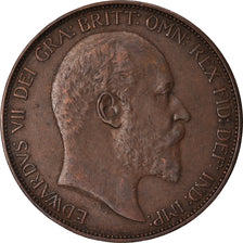 Coin, Great Britain, Edward VII, Penny, 1902, AU(50-53), Bronze, KM:794.2