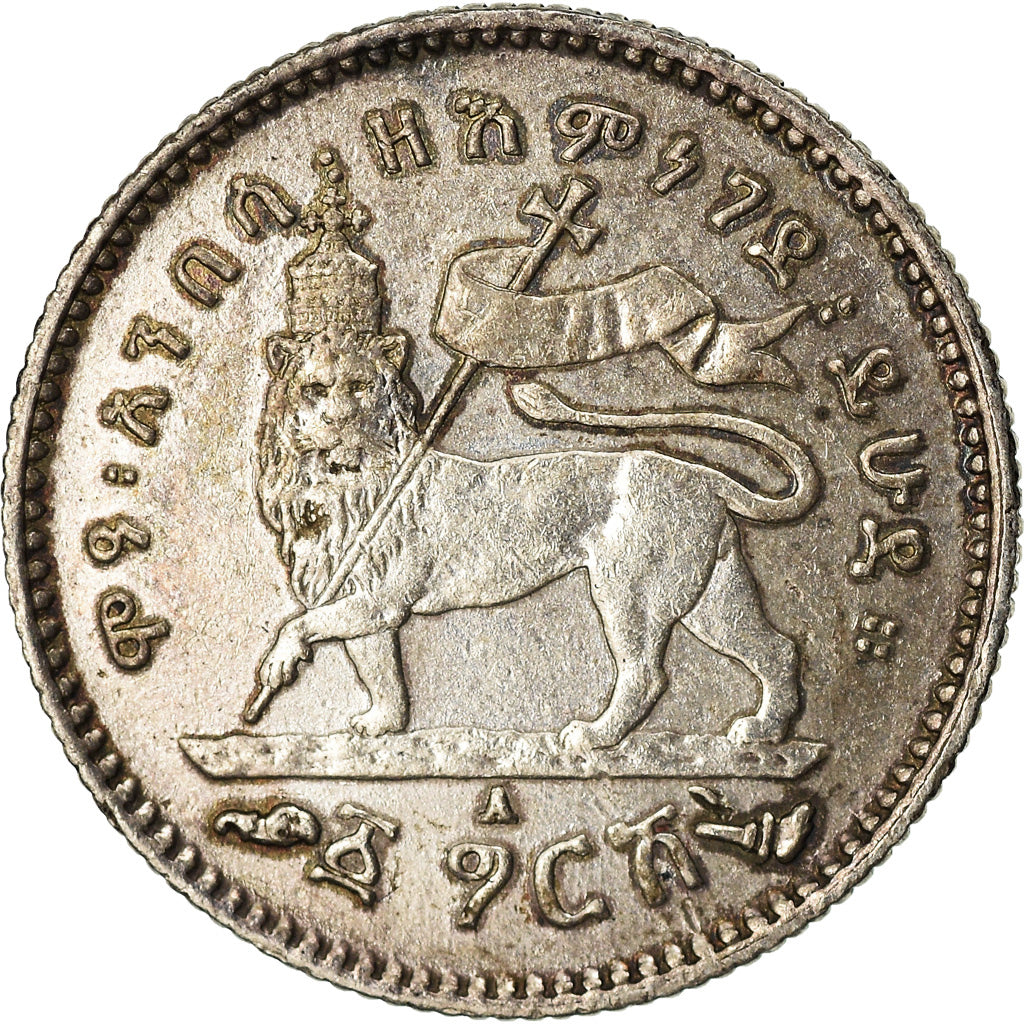 Coin, Ethiopia, Menelik II, Gersh, 1903, Paris, EF(40-45), Silver, KM:12