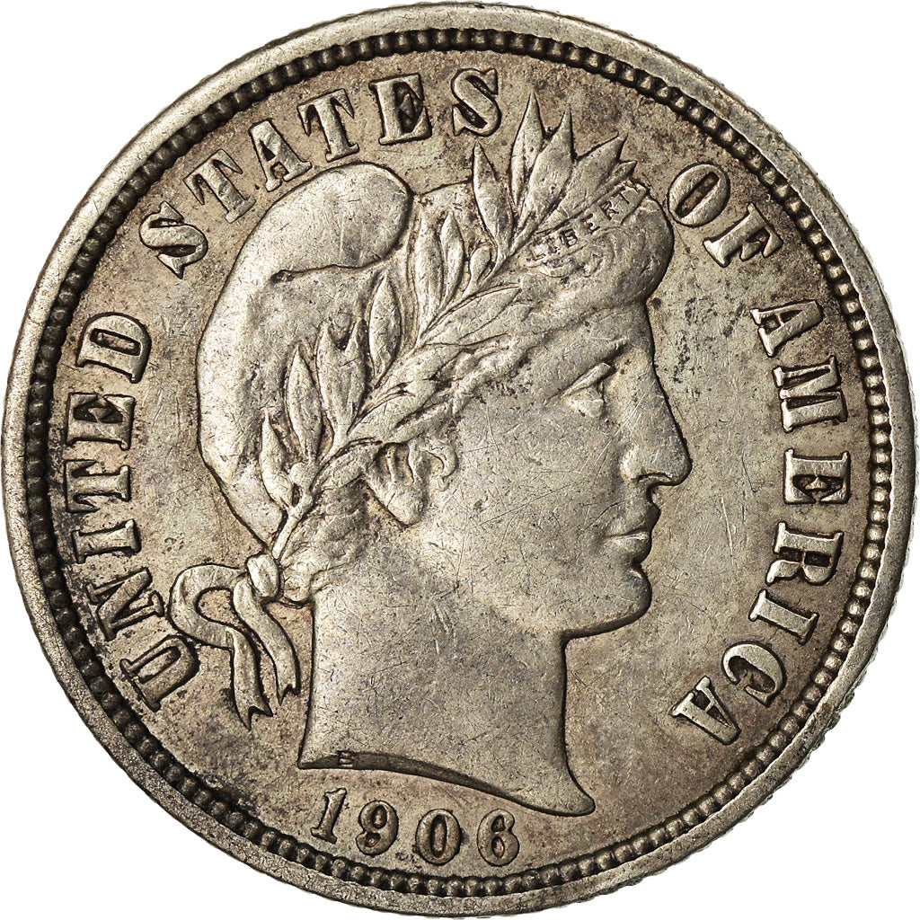 Coin, United States, Barber Dime, Dime, 1906, Philadelphia, EF(40-45), Silver
