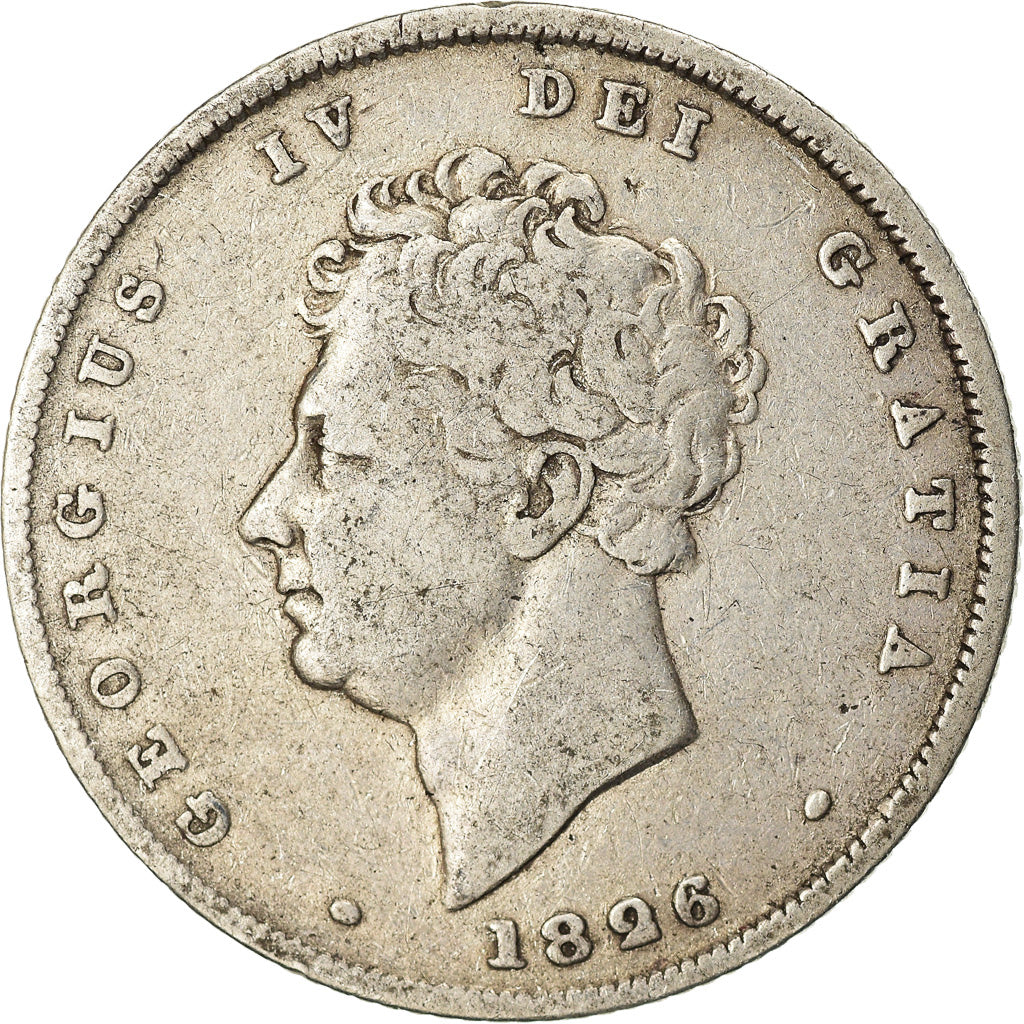 Coin, Great Britain, George IV, Shilling, 1826, VF(20-25), Silver, KM:694