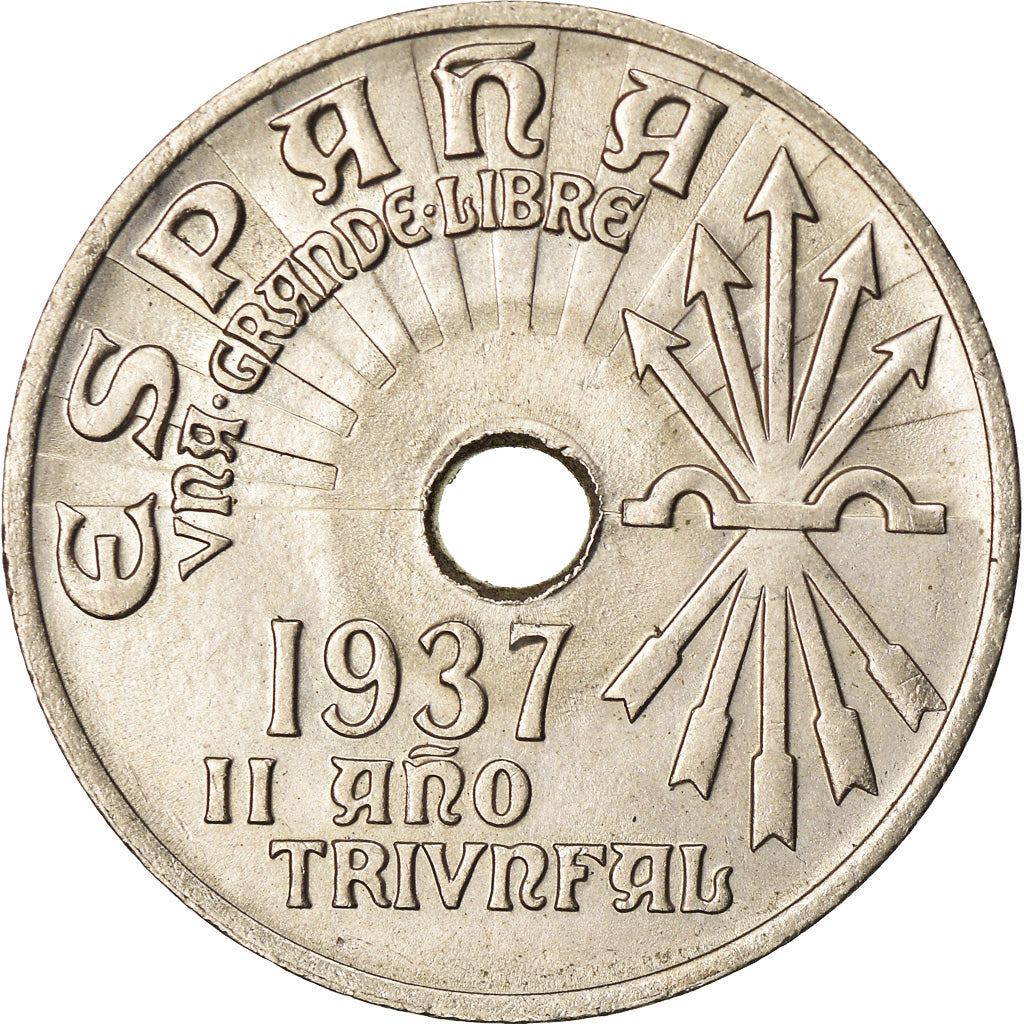 Moneda, España, 25 Centimos, 1937, Vienna, EBC, Cobre - níquel, KM:753