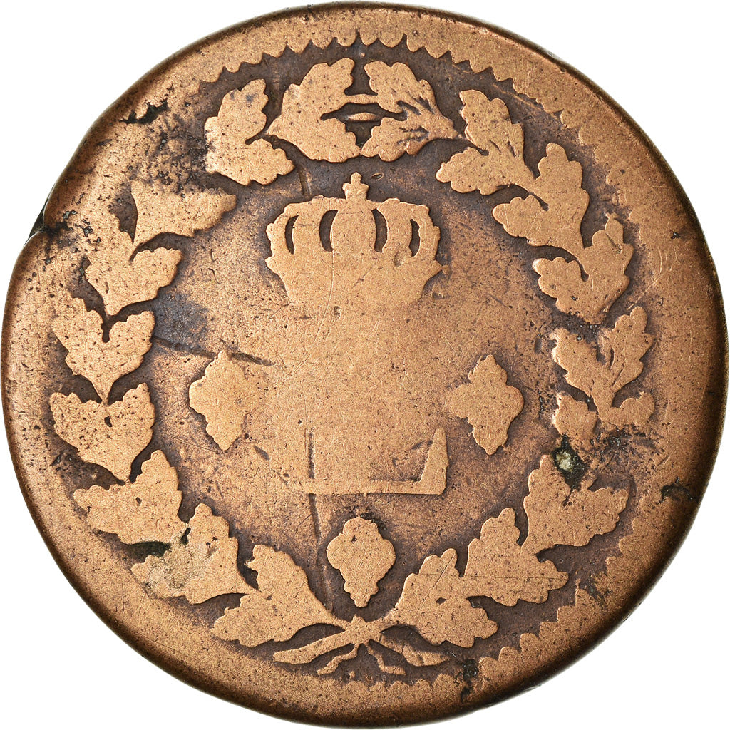 Münze, Frankreich, Louis XVIII, Decime, 1814, Strasbourg, SGE+, Bronze, KM:701