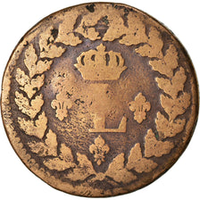 Moeda, França, Louis XVIII, Decime, 1815, Strasbourg, F(12-15), Bronze, KM:701