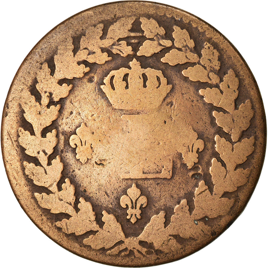 Moneda, Francia, Louis XVIII, Decime, 1815, Strasbourg, BC, Bronce, KM:701