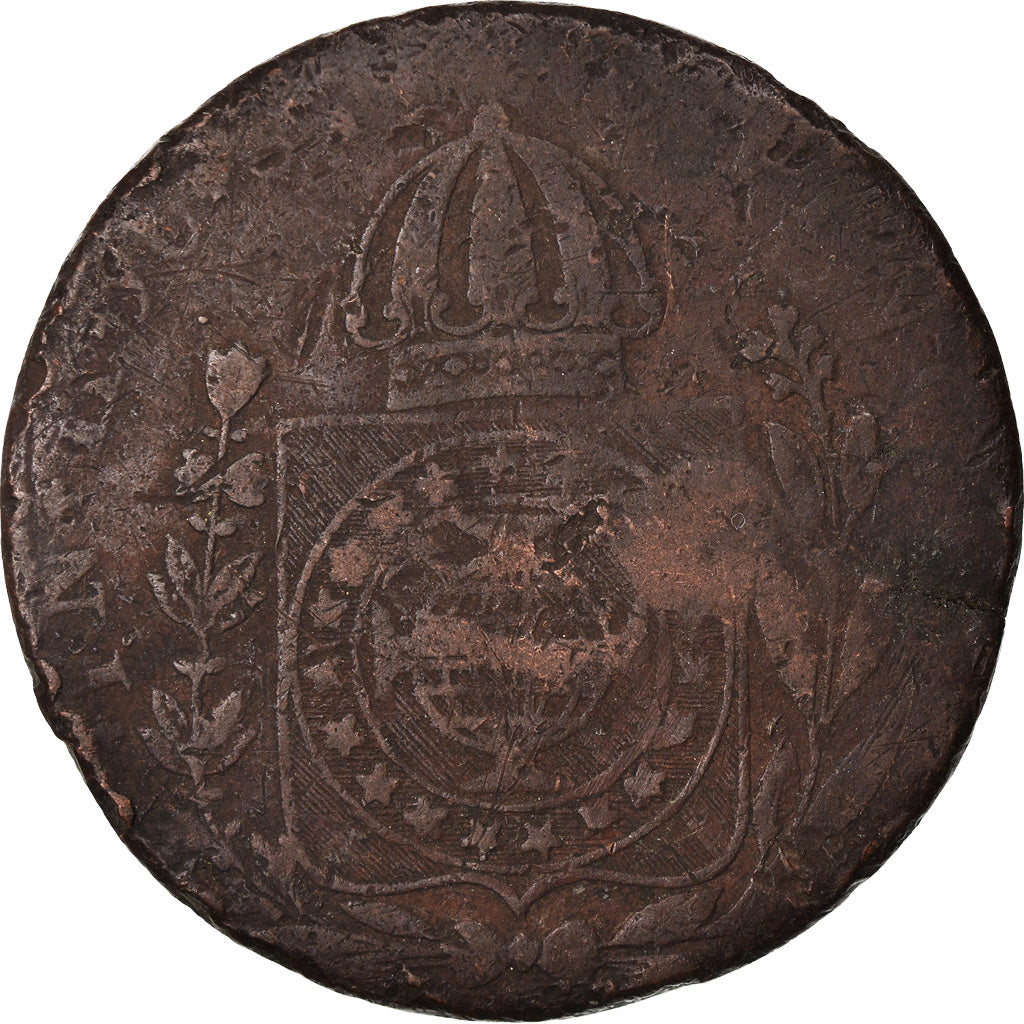 Moneda, Brasil, Pedro I, 80 Reis, 1830, Rio de Janeiro, BC, Cobre, KM:366.1